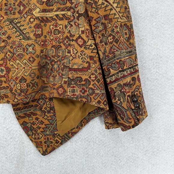 Ellen Tracy Blazer Jacket Womens 6 Aztec 100% Wool Tapestry BOHO Jacket Career - Picture 9 of 14